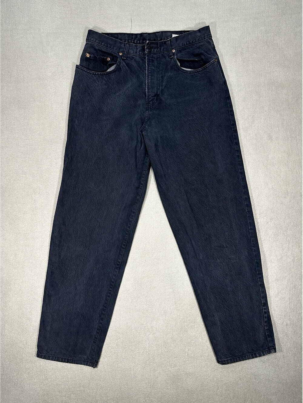 Lucky Brand Dungarees Mens 34 Relaxed Fit Dark Wash Jeans USA Made Zipper Fly
